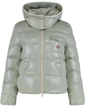 Moncler Short Andro Jacket With Hood - Green