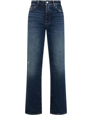 ICON DENIM Jeans a gamba dritta in Denim di cotone - Blu