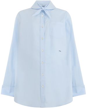 Prada Camicia con fiocco - Blu