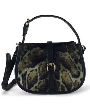 Etro Borsa Pony Small con stampa animalier - Nero