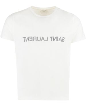 Saint Laurent Reverse Logo T-Shirt - White