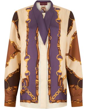 Gucci Silk Shirt With Print - Pink