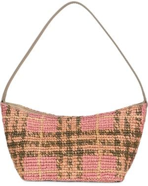 Burberry Shoulder Bag Margate Raffia Handbags - Pink