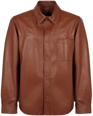 Slowear Shirt Made Of Lamb Leather - Brown