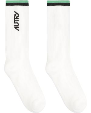 Autry Logo Cotton Blend Socks - Black