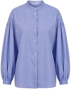 Kristina Ti Camicia con maniche a sbuffo - Blu