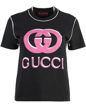 Gucci Logo Print T-Shirt - Black