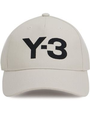Y-3 Berretto in cotone con logo - Grigio