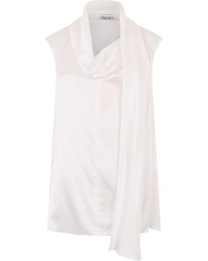 Max Mara S Max Mara Silk Blouse With Draping - White