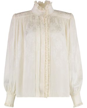 Chloé Blusa oversize in jacquard di seta - Bianco