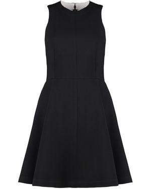 Ami Paris Elegant Flared Mini Dress With Raw Hem - Black