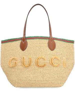 Gucci Shopping bag in rafia - Neutro