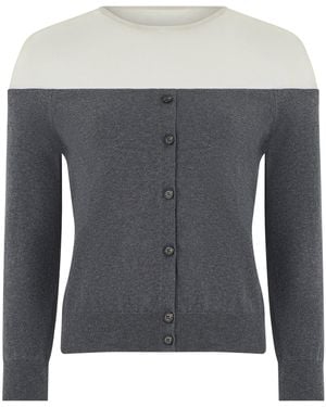 MM6 by Maison Margiela Cotton Cardigan With Transparent Insert - Black