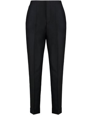 Alberta Ferretti Wool And Silk Trousers - Black