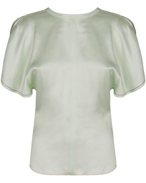 Victoria Beckham Short-Sleeved Blouse - Green