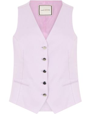 0205 Tagliatore Gilet in lino - Rosa