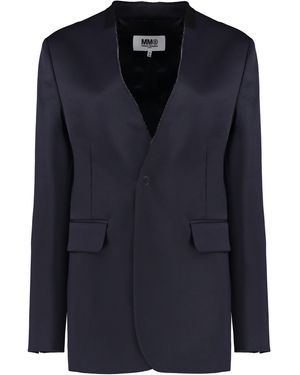 MM6 by Maison Martin Margiela Blazer in misto lana - Blu