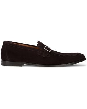 Doucal's Suede Loafers With Buckle - Black