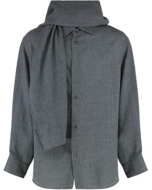 DARKPARK George Shirt With Detachable Wool Scarf - Grey
