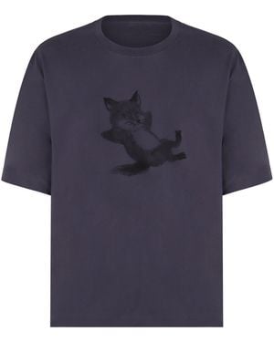 Maison Kitsuné Cotton Crew-Neck T-Shirt - Blue