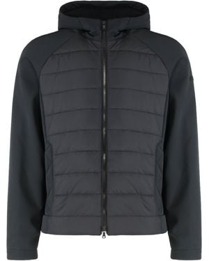Paul & Shark Technical Hooded Waterproof Jacket Shell: Polyester Raincoats - Black