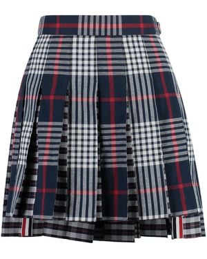 Thom Browne Checkered Mini Skirt - Blue