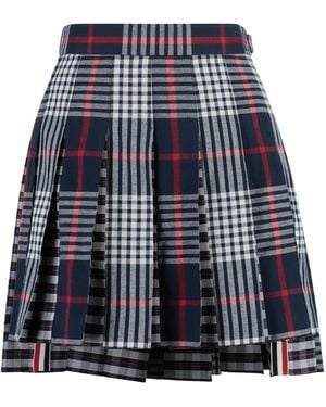 Thom Browne Chequered Mini Skirt - Blue