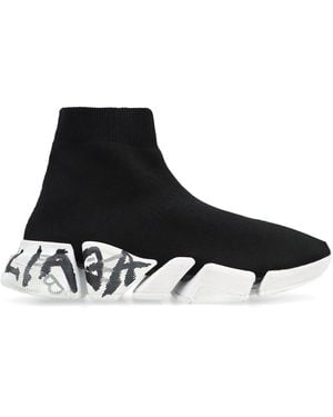 Balenciaga X Adidas Logo Embroidered Sock Sneakers in White for Men Lyst