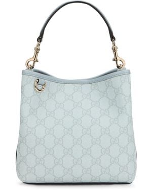 Gucci Gg Emblem Bucket Bag Small Size - Blue