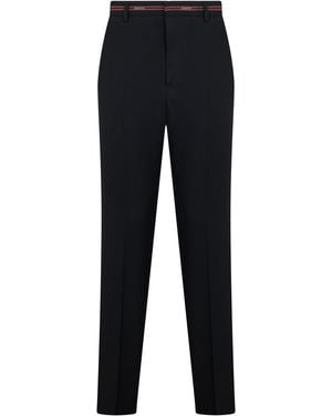 Gucci Wool High-Waisted Trousers - Blue
