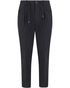 Herno Pants With Crease And Elastic Waist - Blue