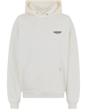 Represent Hooded Owners Club Sweatshirt - White