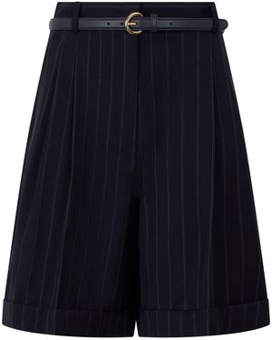Max Mara Bermuda gessati in lana - Blu