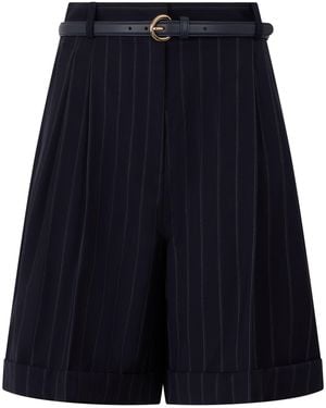 Max Mara Striped Wool Bermuda - Blue