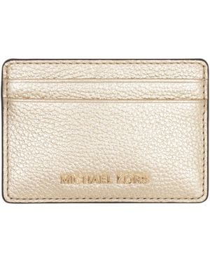 MICHAEL Michael Kors Jet Set Pebbled Calfskin Card Holder - Natural