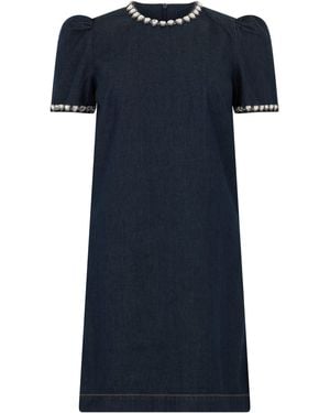 Zimmermann Short Denim Dress With Decoration - Blue