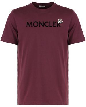 Moncler T-shirt girocollo in cotone - Viola