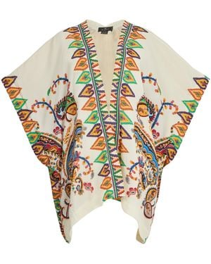Etro Poncho With Multicoloured Print - White