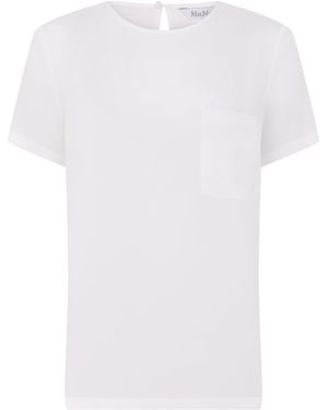 Max Mara Silk Short-Sleeve Shirt With Pocket - White