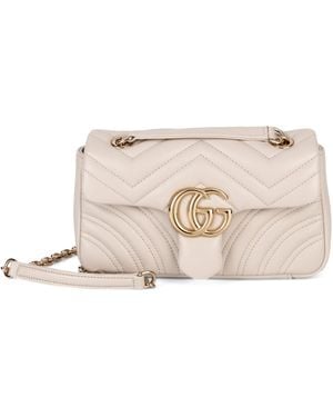 Gucci Borsa a spalla GG Marmont piccola in pelle matelassé - Neutro