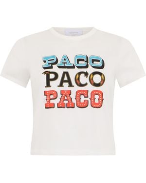 Rabanne T-Shirt With Graphic "Paco" - White