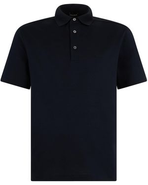 ZEGNA Cotton Polo With Short Sleeves - Black