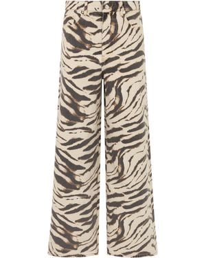 Ganni Wide Leg Printed Jeans - Multicolour
