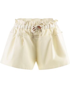 Moncler Cotton Shorts - Natural