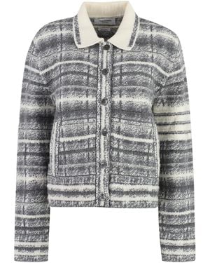 Thom Browne Giacca in lana motivo check - Grigio