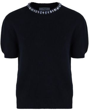 Prada Maglia girocollo in lana e cashmere - Nero