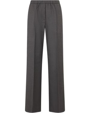 Peserico Loose Trousers With Elastic Waistband - Grey