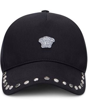 Versace Cappello in cotone con logo - Blu