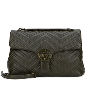 Gucci Borsa a tracolla Marmont media in pelle - Grigio