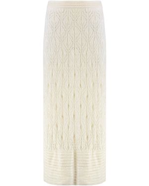 LeKasha Gonna in maglia traforata - Bianco